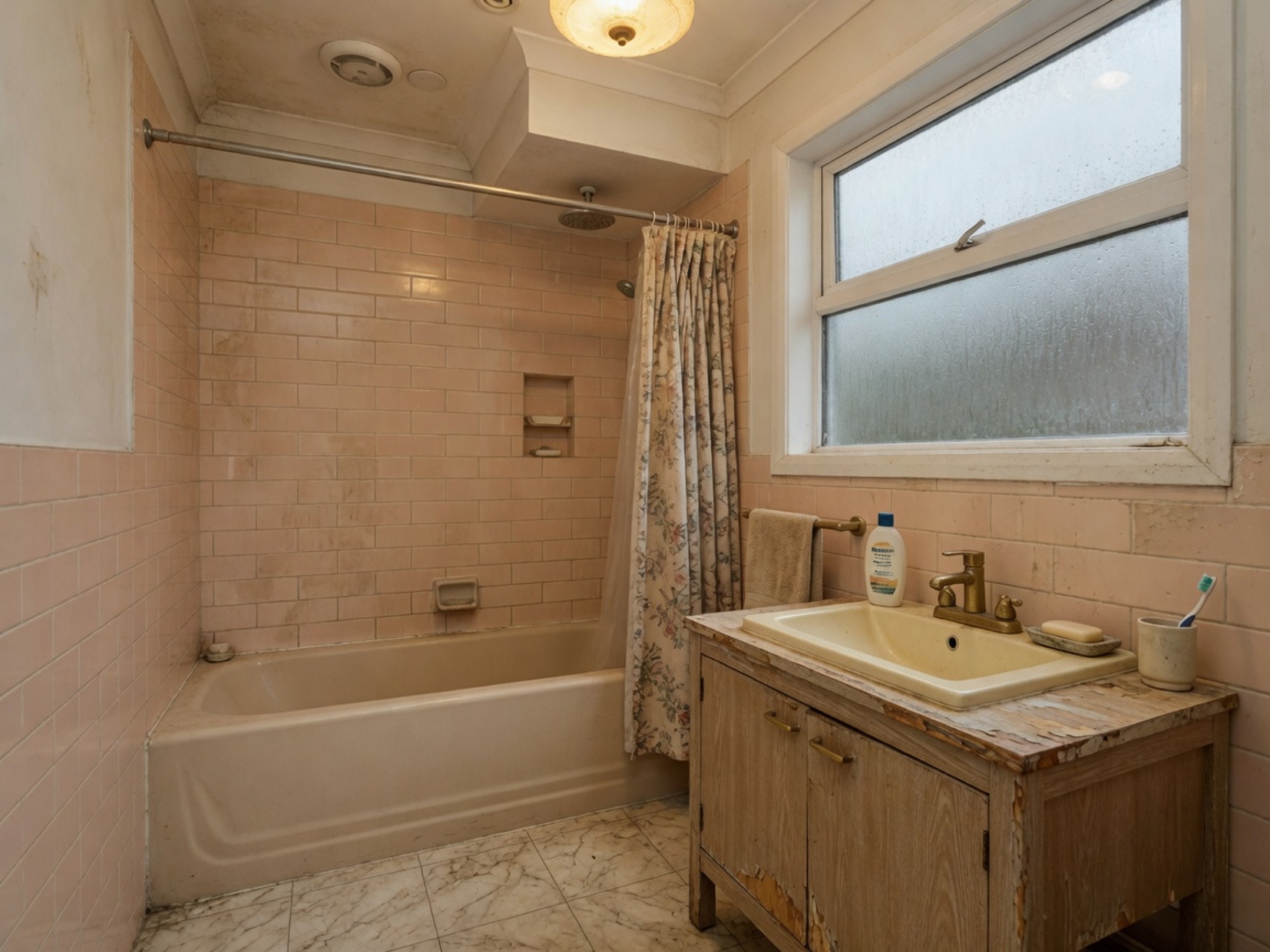 The same Whakatāne bathroom before renovation